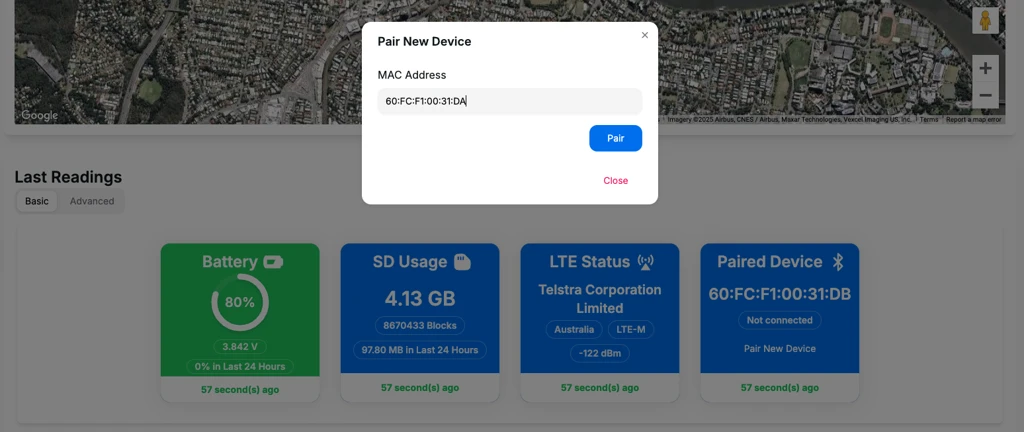 Pair New Device Popup