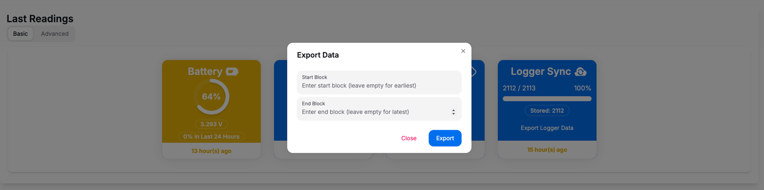 Export Logger Dialog